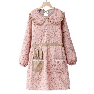 罩衣围裙2025新款纯棉厨房家用可爱长袖网红餐饮专用做饭工作服女