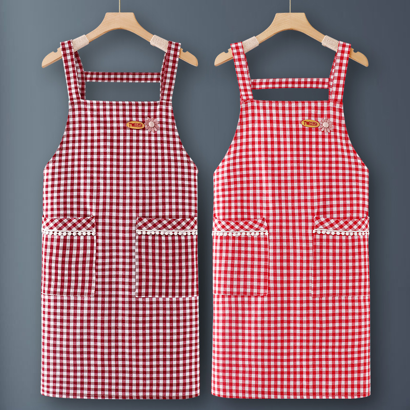 围裙纯棉上班厨房家用2025新款漂亮餐饮专用防油夏季薄款网红烘焙