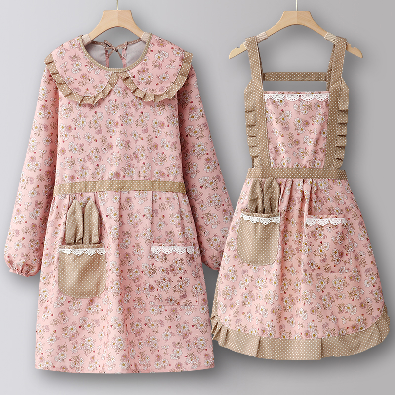 长袖纯棉罩衣工作服围裙