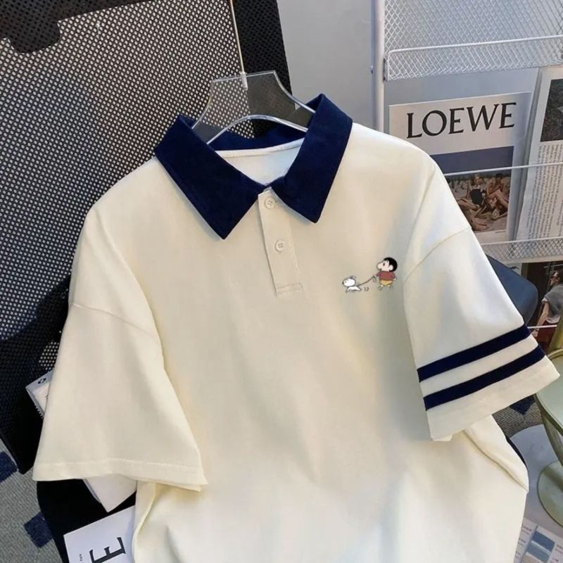2025夏季新款韩版宽松显瘦百搭短袖T恤女设计感小众上衣潮POLO衫