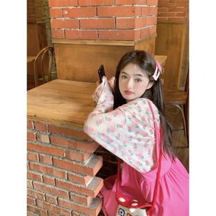 女早春2026新款 碎花防晒衫 高腰吊带连衣裙时尚 甜妹多巴胺穿搭套装