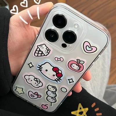 泡泡邮局社ins风卡通hellokitty手机壳适用苹果14promax华为13全包xs透明iphone12可爱15promax