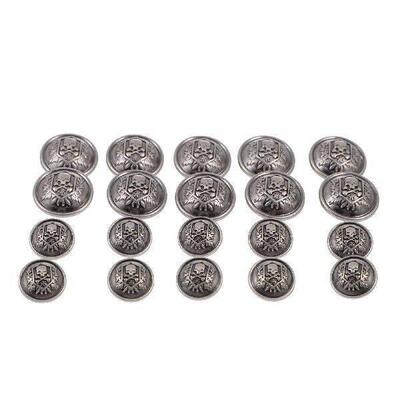 20 Pcs Skull Button Golden Buttons for Pants Vintage