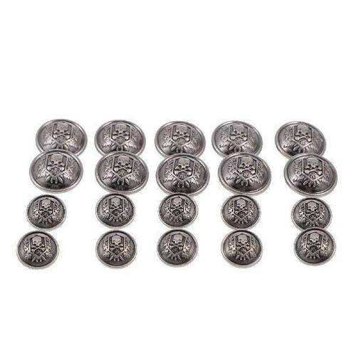 20 Pcs Skull Button Golden Buttons for Pants Vintage