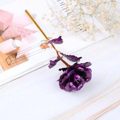 24k gold rose flower long stem golden dipped flower