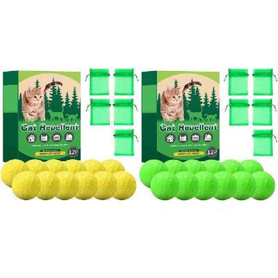 60-12pcs Cat Deterrent Ball Natural Peppermint Oil Cat Dog