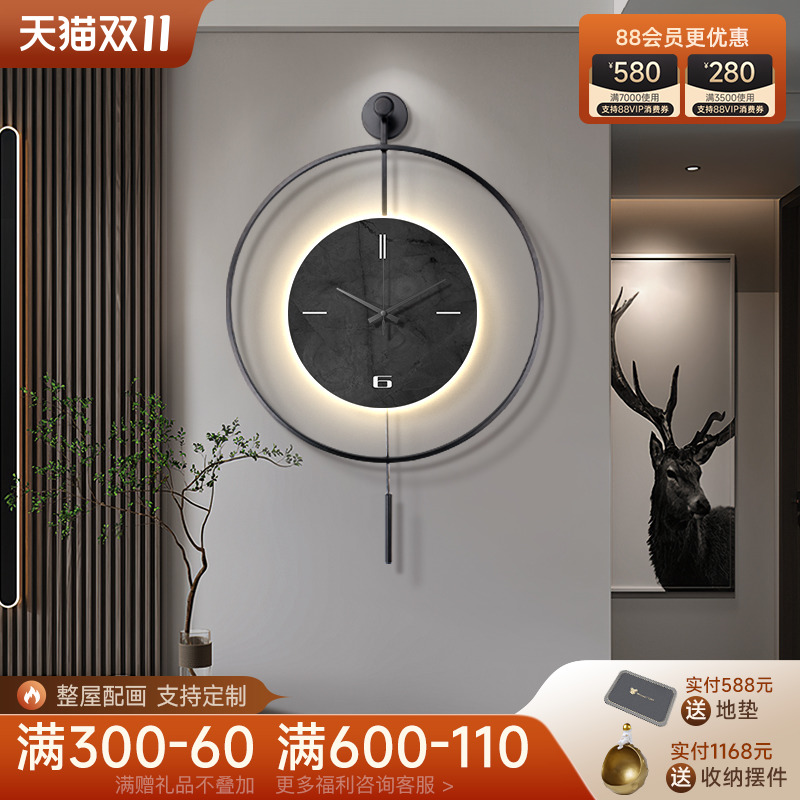 现代简约钟表客厅大气极简饭厅装饰挂钟2023新款网红创意时钟高档