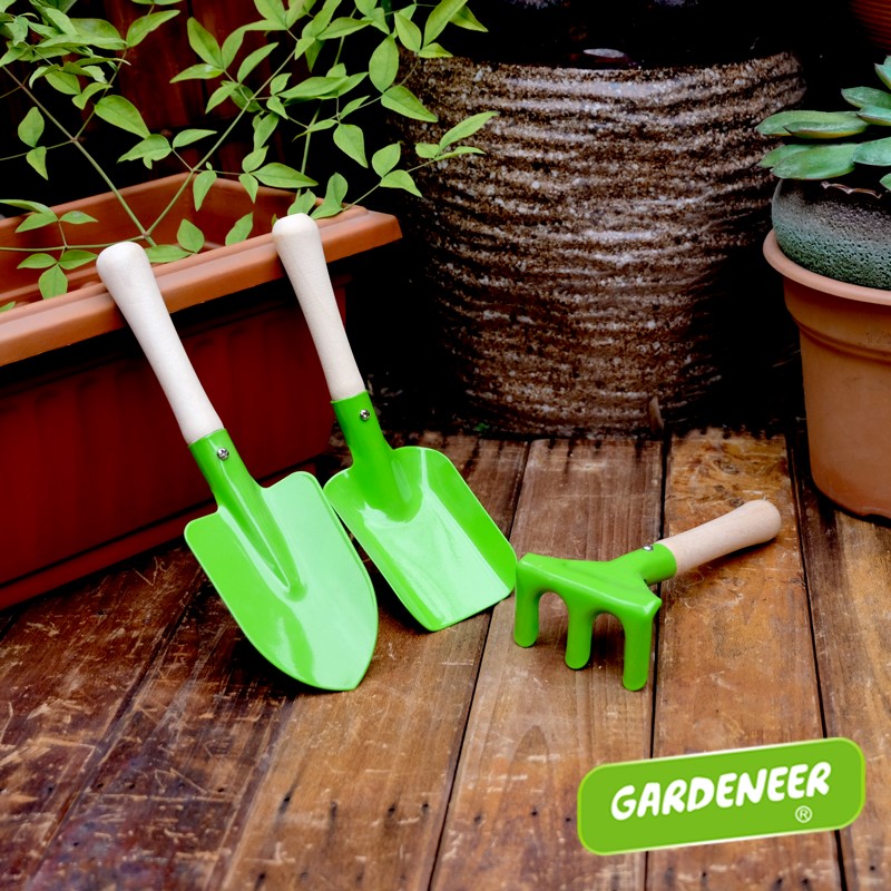 儿童园艺挖沙滩玩工具三件套种菜养花盆栽多肉种植小铲子家用套装