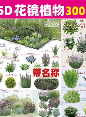 高清ps花境设计花境植物花卉花坛花镜效果图psd分层素材203PS