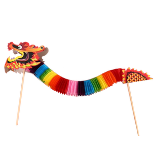 2025蛇年纸龙春节家用新年过年非遗国潮儿童蜂窝舞龙灯笼拉花装饰