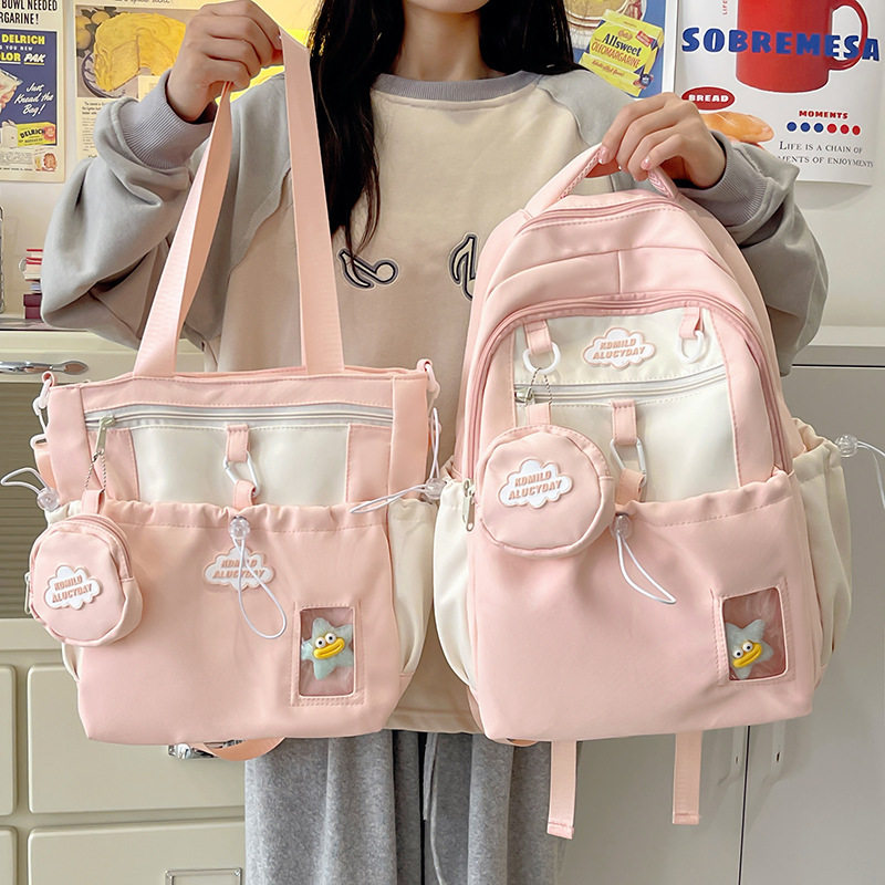 可爱轻便大容量书包初中生女生2025新款双肩包小学生单肩斜挎包女