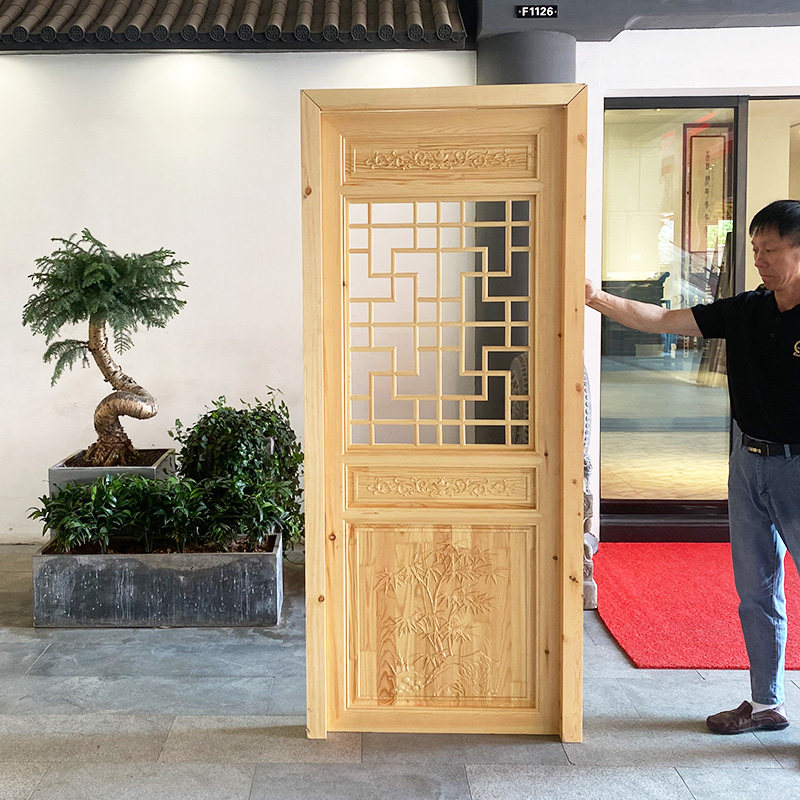 东阳木雕实木花格仿古门窗中式仿古门复古老旧花窗四合院木窗定制