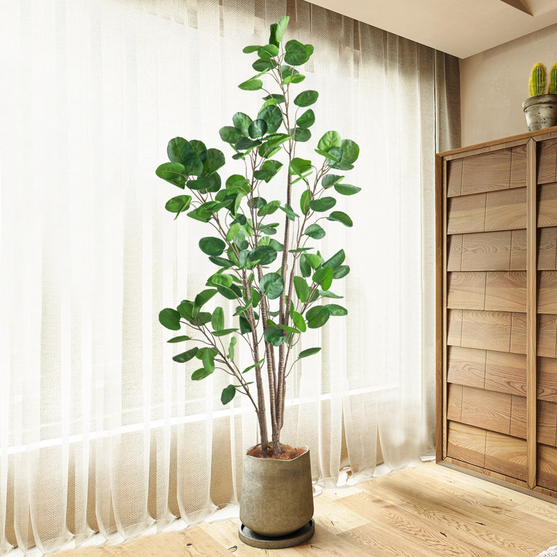 七茉仿真绿植室内装饰金钱树发财树端轻奢仿生假植物盆栽摆件