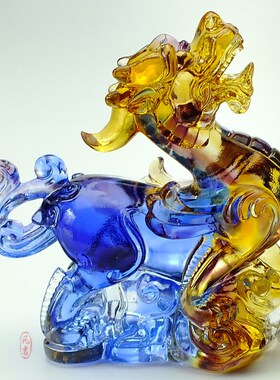 水晶琉璃皮丘旺财貔貅招财摆件家用镇宅聚财搬新家礼物乔迁礼品