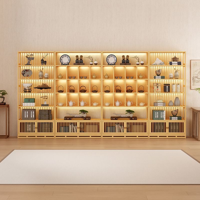 多层茶叶博古架带灯背条办公室展示柜靠墙边清仓书柜多宝阁置物架