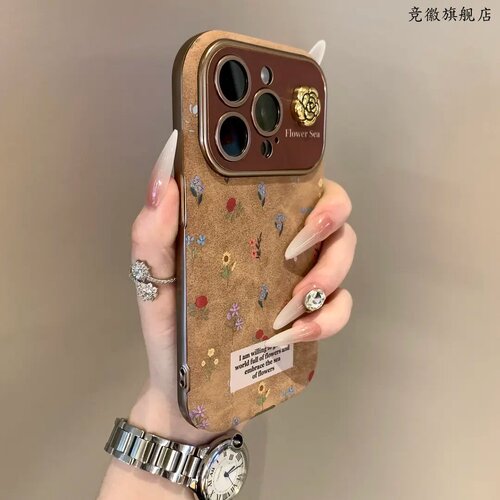 适用苹果17promax手机壳iphone16pro小羊皮质15promax新款女全包镜头14plus高级感秋冬小众13软12防摔保护套C