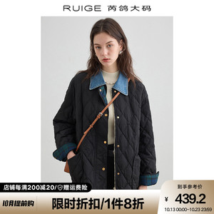 芮鸽大码 秋冬季黑色轻薄羽绒服女2023新款时尚百搭白鸭绒外套