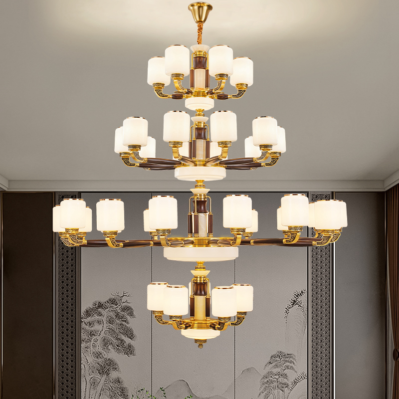 新中式复式楼别墅客厅吊灯