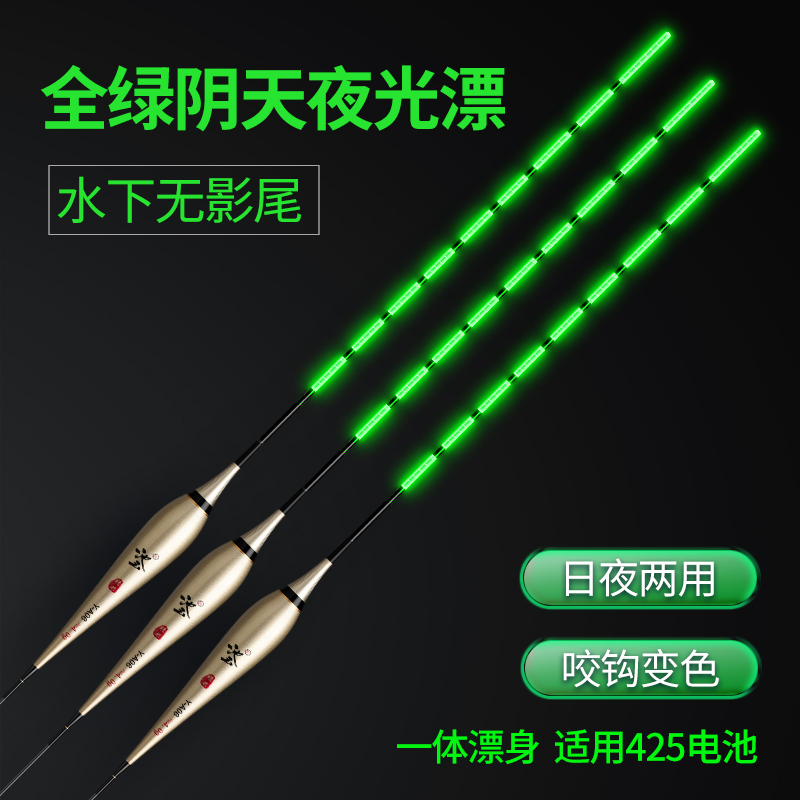 一体阴天水无影电子夜光漂日夜两用高灵敏鲫鲤鱼漂日夜两用电子漂