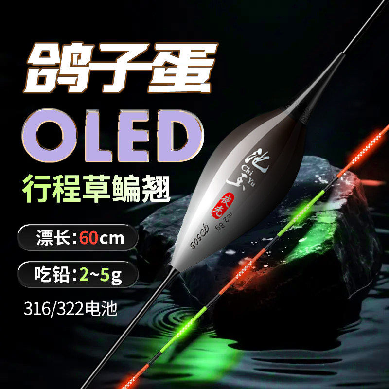 超长316LED鸽子蛋枣核行程夜光漂高灵敏抗风浪走水日夜两用鲫鱼漂