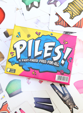 PILES！ 跨境英语卡牌游戏叠衣服卡牌游戏卡亲子桌游游戏双人互动