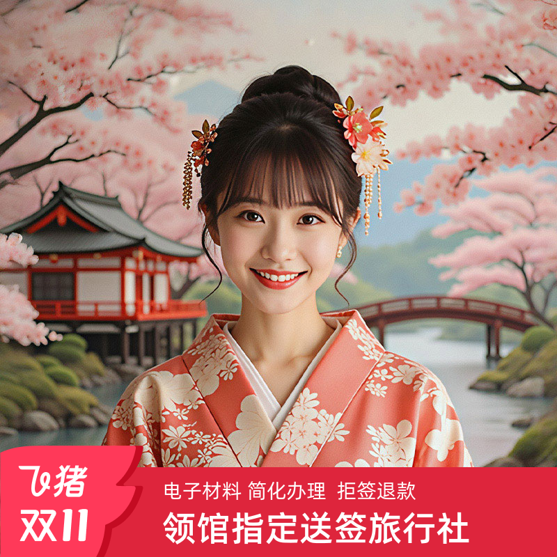 日本·单次旅游签证·上海送签·指定送签社·赴日本签证单次个人旅游电子签大学生金卡极简化加急家庭办理