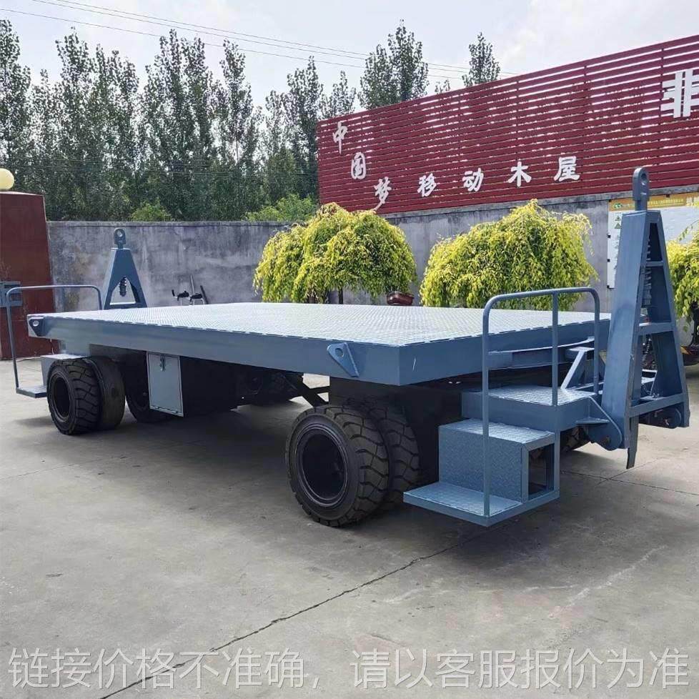四轮转向平板拖车双向联动平板拖车厂家销售同轨迹牵引平板拖车