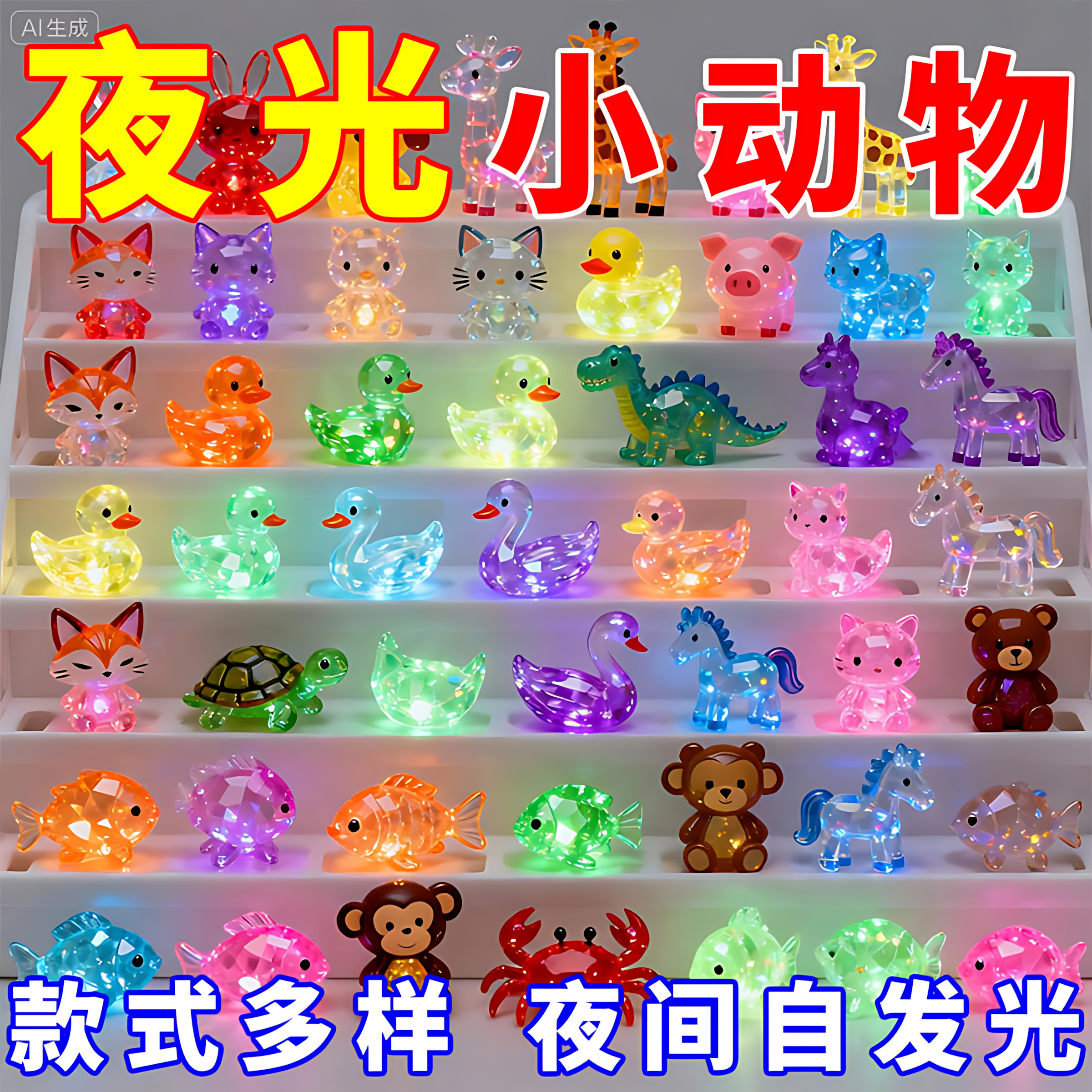 夜光小动物盲袋可爱卡通迷你小礼品桌面摆件学生奖品活动礼物同学