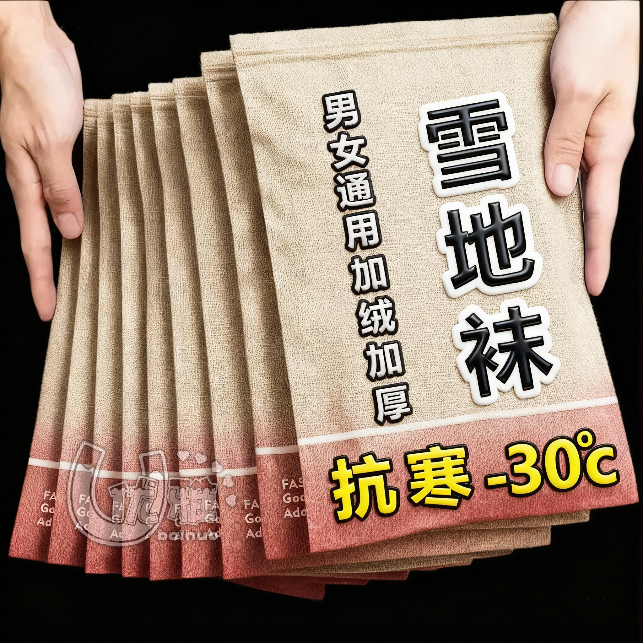 冬季雪地袜加绒加厚防寒保暖