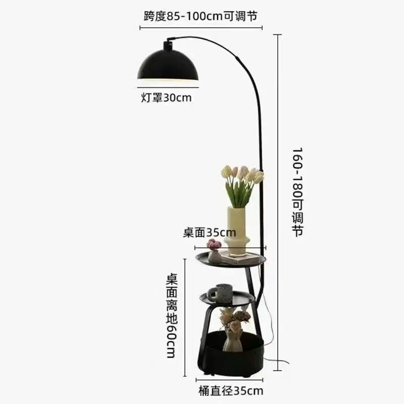 奶油风钓鱼灯落地灯客厅沙发旁边几置物摆M件灯卧室床头柜一体台