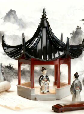 中式古典亭台楼阁单层装饰摆件