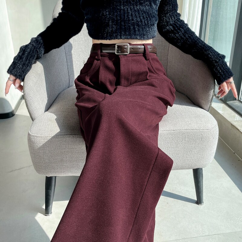 安可拉红加绒高腰毛呢西装阔腿裤女秋冬新款休闲垂感小个子直筒裤,女装/女士精品,休闲裤,淘宝优惠券,粉丝福利购,淘宝优惠卷
