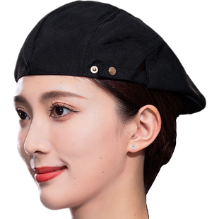 餐饮厨师帽子男酒店餐厅奶茶火锅店服务员厨房专用贝雷帽工作帽女