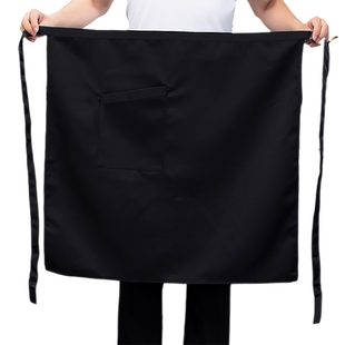 厨师围裙男士半身餐饮酒店饭店厨房专用防水防油白色黑色围腰定制