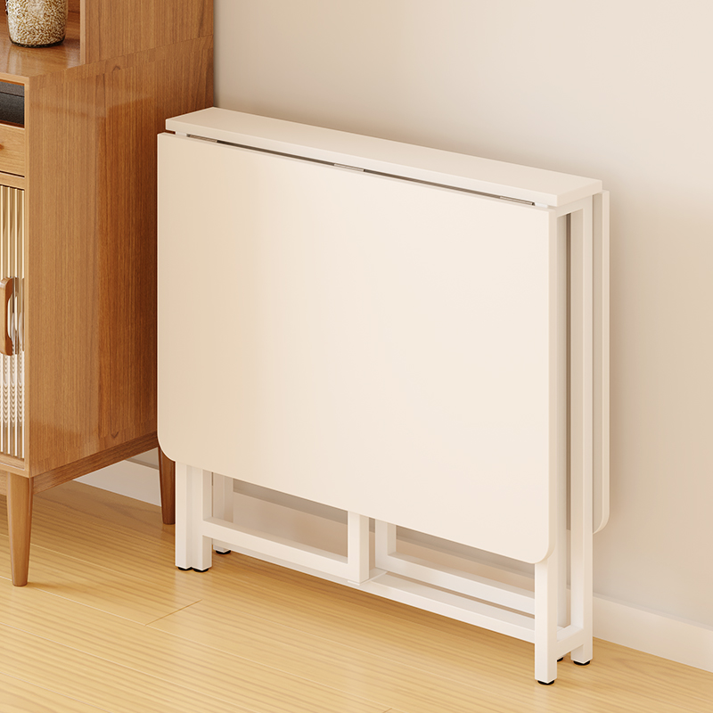 折叠餐桌家用伸缩白色小桌子超薄饭桌简易长方形桌椅吃饭折叠桌