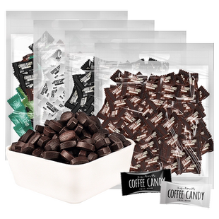 糖田米田可嚼即食香醇咖啡豆糖果混合口味500g网红办公室小零食