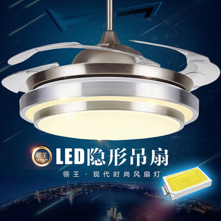 LED隐形吊扇灯风扇灯客厅餐厅卧室家用简约现代带LED吊灯