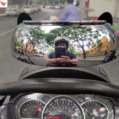 适用于摩托车后视镜大视野超广角通用全景辅助镜盲区倒车镜180度