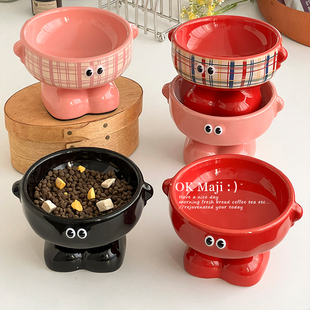 猫咪狗狗陶瓷碗大口径宠物碗狗盆狗碗慢食碗护颈椎防打翻宠物用品
