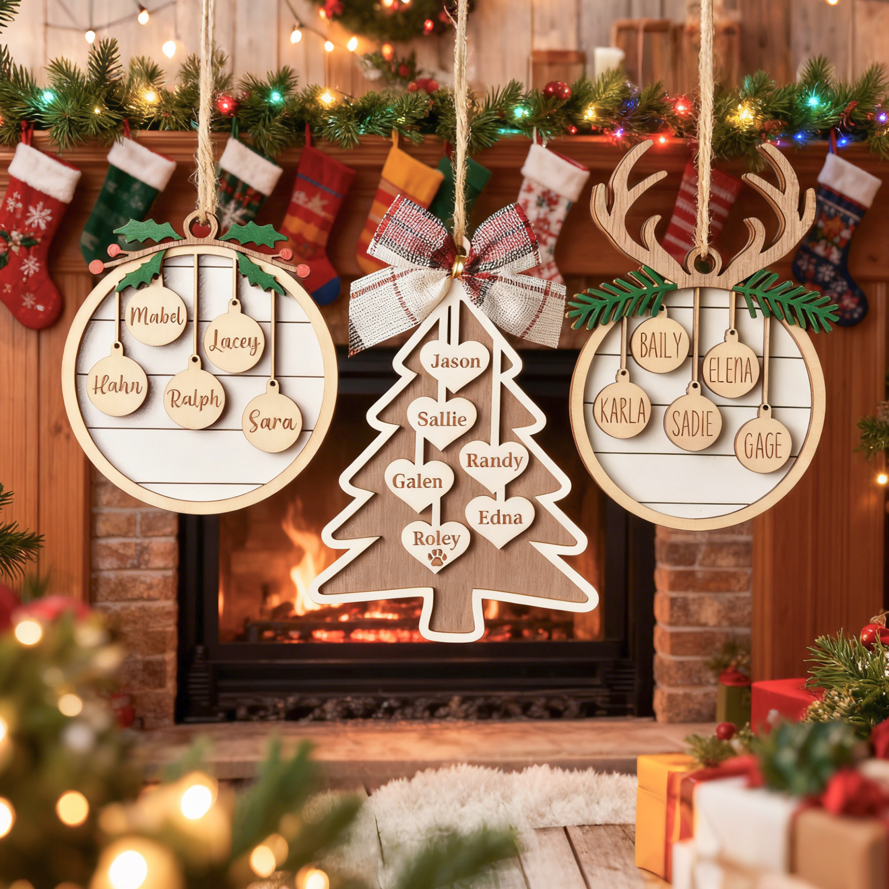 定制家庭和宠物圣诞装饰品