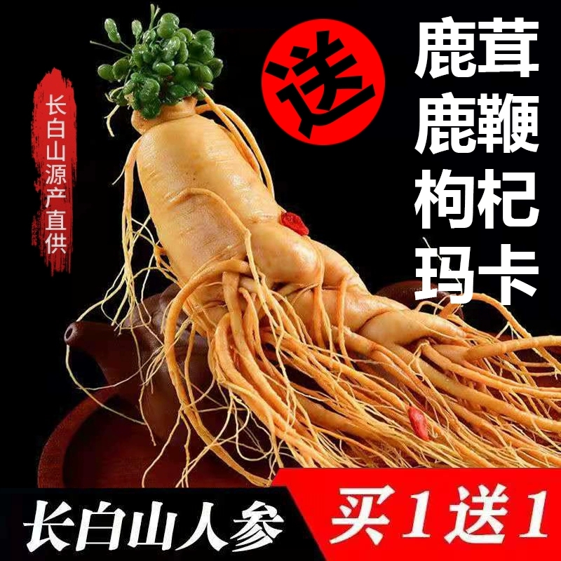 长白山正宗鲜人参买1送1煲汤泡酒专用鲜参东北特产吉林园参特大参