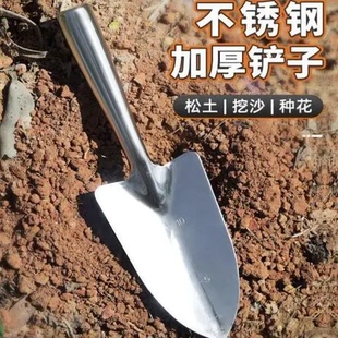 小铲子园艺种花工具家用不锈钢盆栽铁铲小铁锹小锄头栽花用的花铲