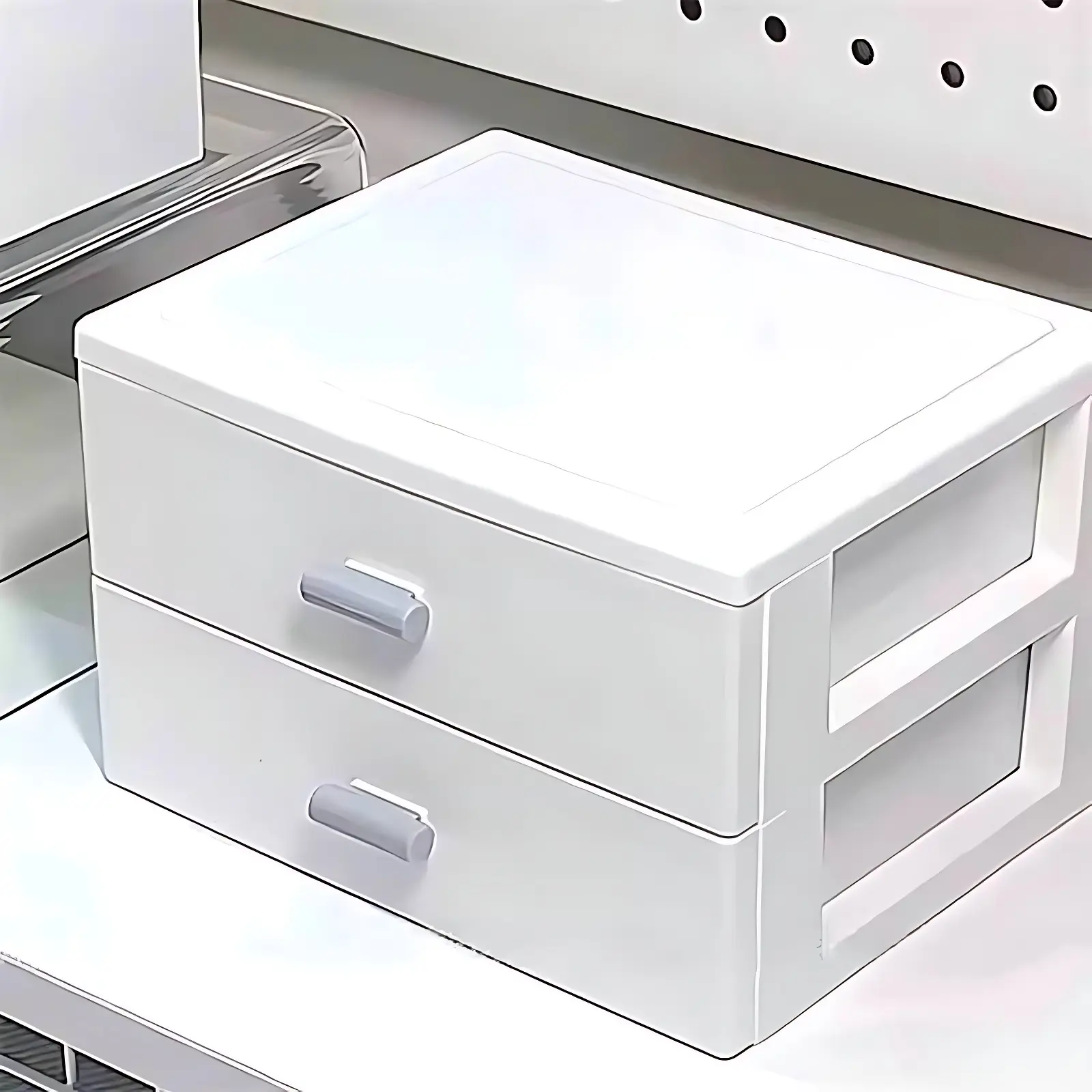 ins风抽屉简约双层收纳盒学生