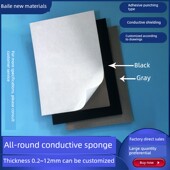 全方面导电海绵0.2 12mm泡棉一平方导电布屏蔽海绵厚度尺寸定制