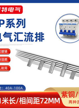 4P63A汇流排40A60A100A紫铜72间距DZ47空开连接排C45断路器接线排