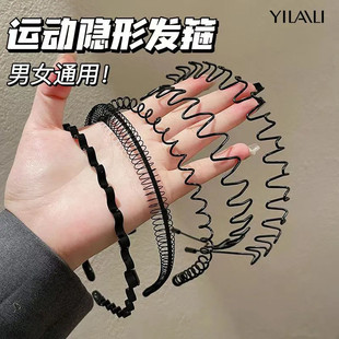 时尚男士发箍洗脸发卡不勒头黑色隐形头箍女波浪背头发捆潮男头饰