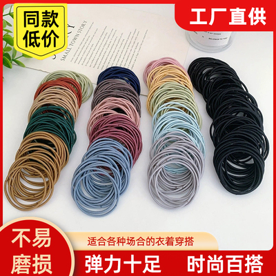 橡皮筋女扎头发圈高弹力耐用不勒头发绳螺纹皮筋夏季简约气质头绳