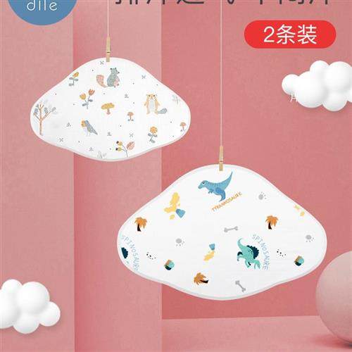 蒂乐婴儿枕巾新生儿枕头平枕纯棉纱布夏季柔软吸汗防吐奶云片枕垫