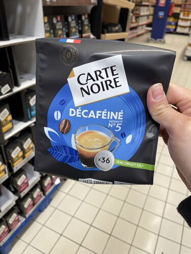 法国本土版CarteNoire中度深度烘焙 去咖啡因 黑咖啡粉片粒软包