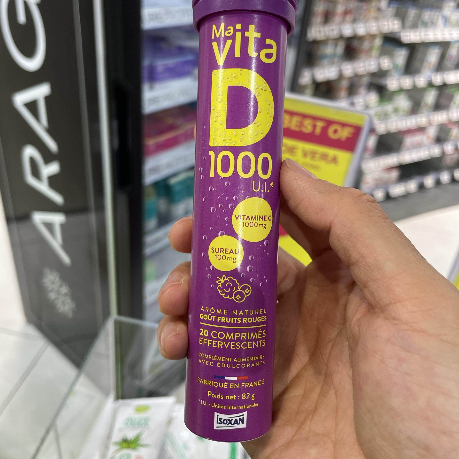 法国本土版Ma vita D1000泡腾片营养补充维生素C和维生素D 20片